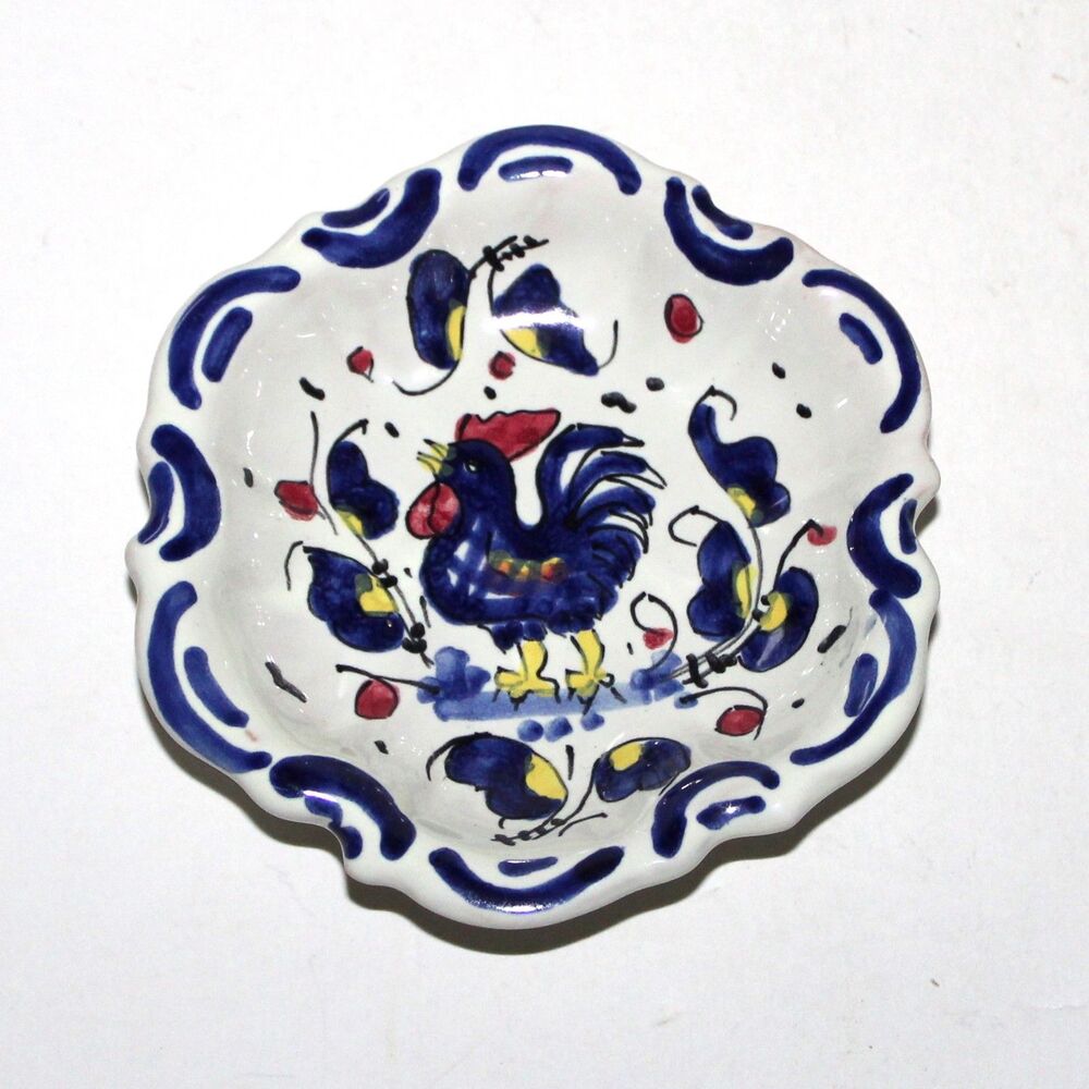 Deruta Italy Dish Belle Terrasse Tivoli Gardens Copenhaghen Rooster 4" Decor